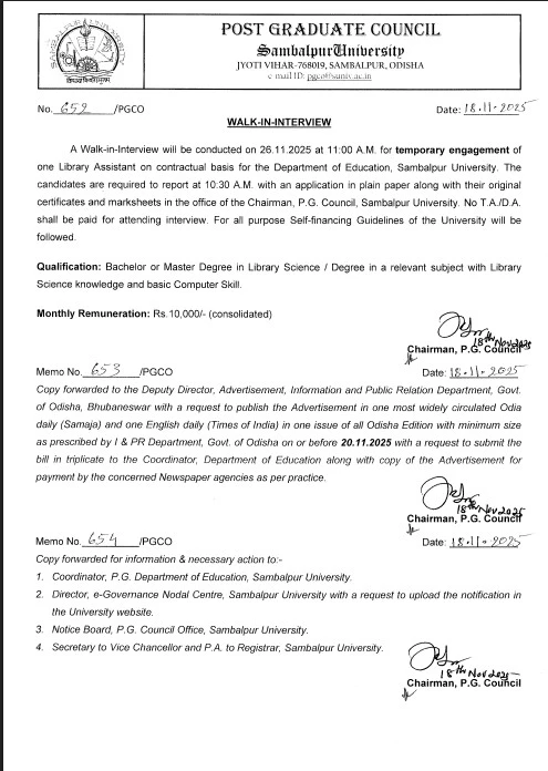 Odisha Librarian Recruitment